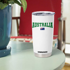 Green Yellow Australia Tumbler Cup Down Under Team Australia Flag Varsity Lettering Soccer Fans Football Tournament