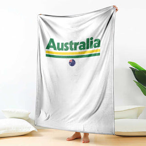 Australia Fan Throw Blanket Retro Vintage Flag Green Yellow Country Pride Distressed Graphic