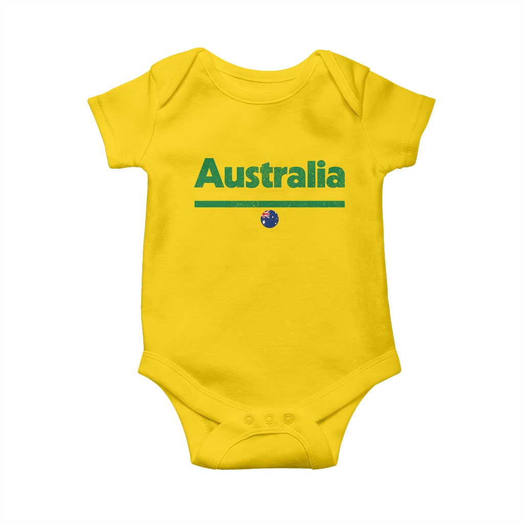 Australia Fan Baby Onesie Retro Vintage Flag Green Yellow Country Pride Distressed Graphic TS10 Daisy Print Your Wear