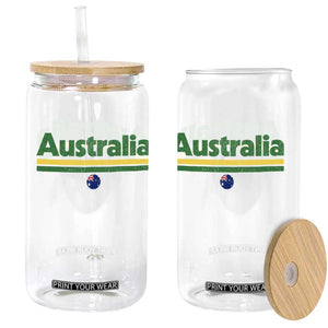 Australia Fan Glass Can Retro Vintage Flag Green Yellow Country Pride Distressed Graphic