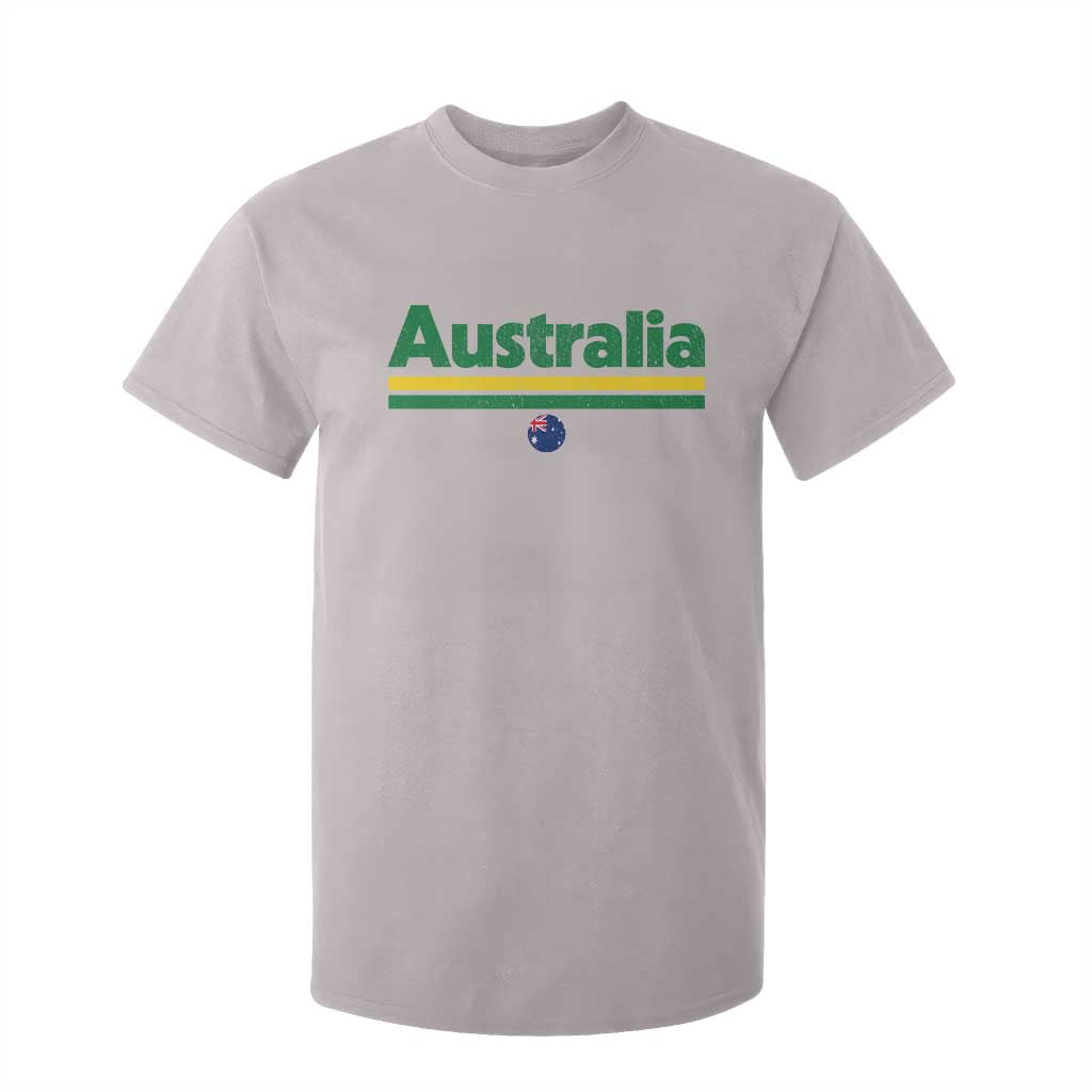 Australia Fan T Shirt For Kid Retro Vintage Flag Green Yellow Country Pride Distressed Graphic