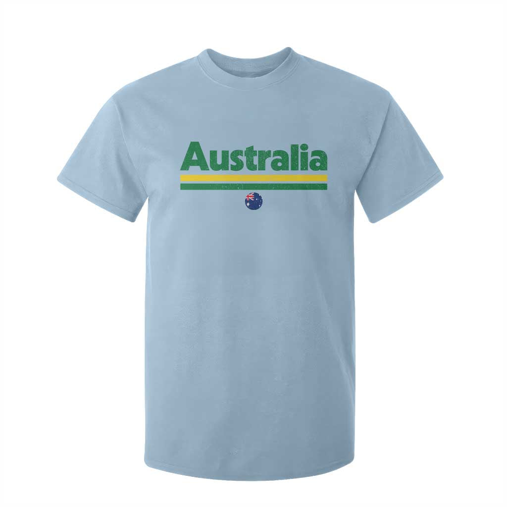 Australia Fan T Shirt For Kid Retro Vintage Flag Green Yellow Country Pride Distressed Graphic