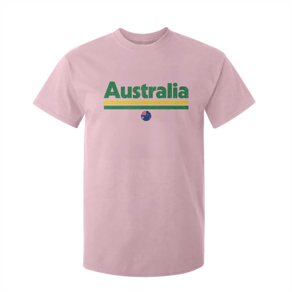 Australia Fan T Shirt For Kid Retro Vintage Flag Green Yellow Country Pride Distressed Graphic