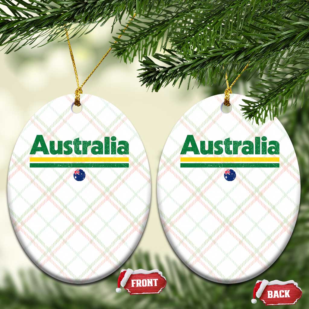 Australia Fan Ceramic Ornament Retro Vintage Flag Green Yellow Country Pride Distressed Graphic