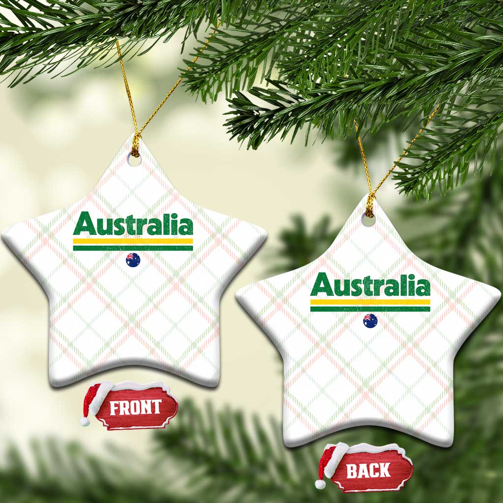 Australia Fan Ceramic Ornament Retro Vintage Flag Green Yellow Country Pride Distressed Graphic