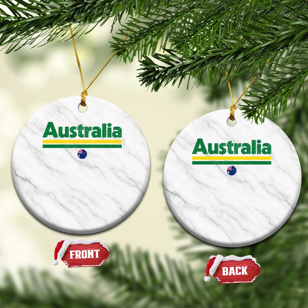 Australia Fan Ceramic Ornament Retro Vintage Flag Green Yellow Country Pride Distressed Graphic TS10 1pc White Marble Print Your Wear