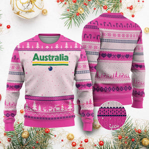 Australia Fan Ugly Christmas Sweater Retro Vintage Flag Green Yellow Country Pride Distressed Graphic