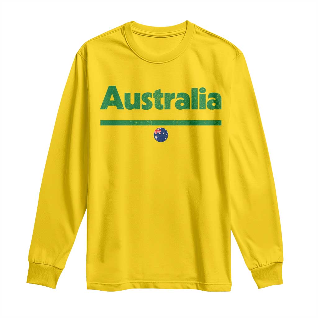 Australia Fan Long Sleeve Shirt Retro Vintage Flag Green Yellow Country Pride Distressed Graphic TS10 Daisy Print Your Wear