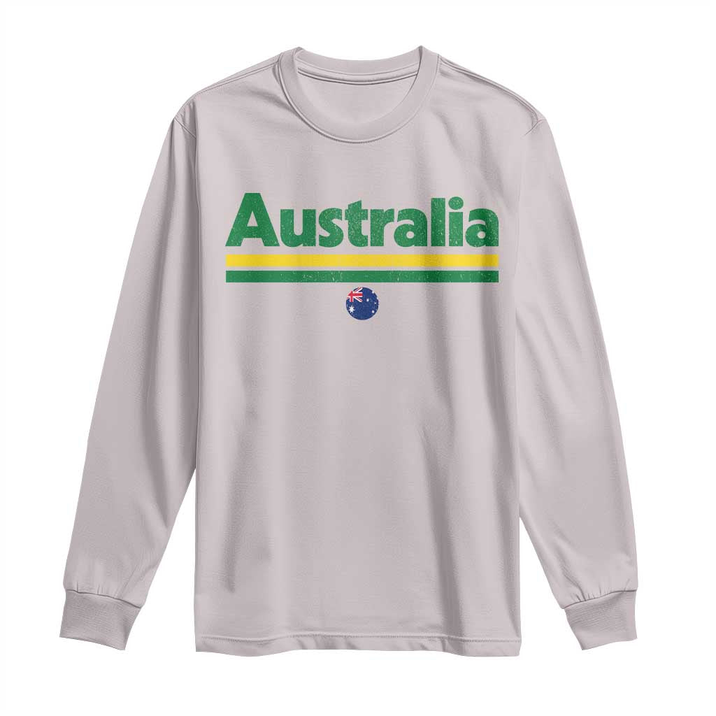 Australia Fan Long Sleeve Shirt Retro Vintage Flag Green Yellow Country Pride Distressed Graphic