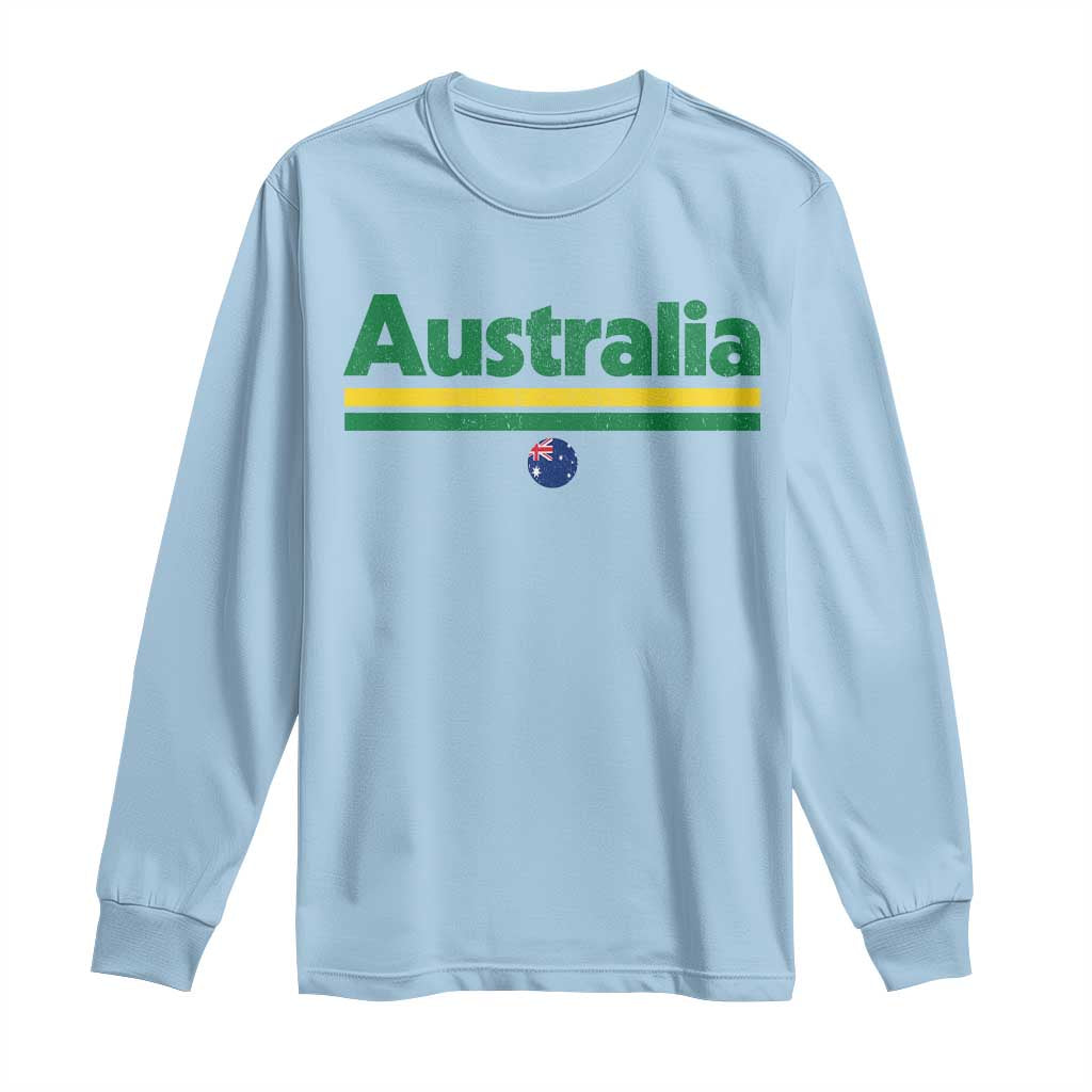 Australia Fan Long Sleeve Shirt Retro Vintage Flag Green Yellow Country Pride Distressed Graphic