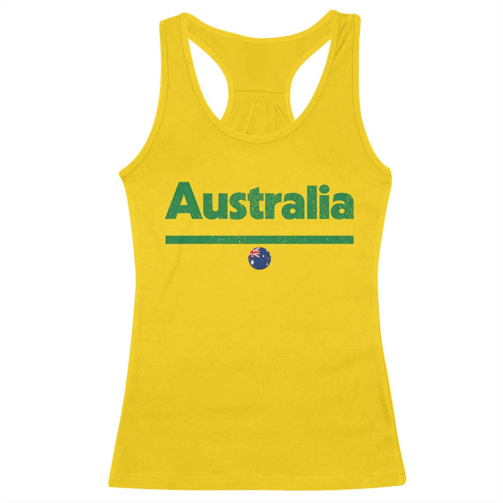Australia Fan Racerback Tank Top Retro Vintage Flag Green Yellow Country Pride Distressed Graphic TS10 Daisy Print Your Wear