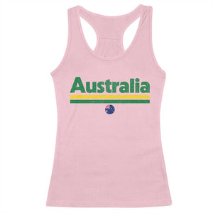 Australia Fan Racerback Tank Top Retro Vintage Flag Green Yellow Country Pride Distressed Graphic