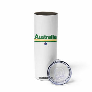 Australia Fan Skinny Tumbler Retro Vintage Flag Green Yellow Country Pride Distressed Graphic