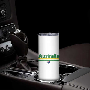 Australia Fan Skinny Tumbler Retro Vintage Flag Green Yellow Country Pride Distressed Graphic