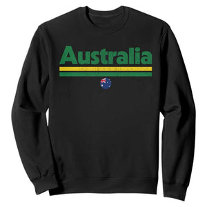 Australia Fan Sweatshirt Retro Vintage Flag Green Yellow Country Pride Distressed Graphic