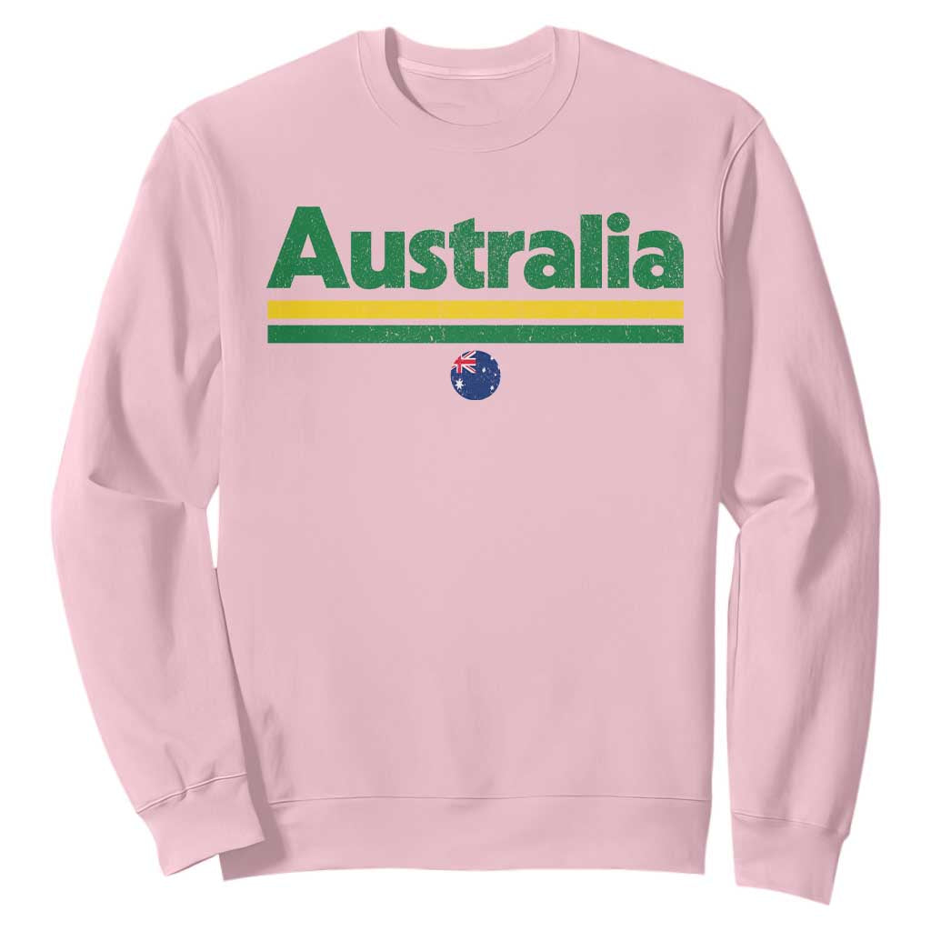 Australia Fan Sweatshirt Retro Vintage Flag Green Yellow Country Pride Distressed Graphic