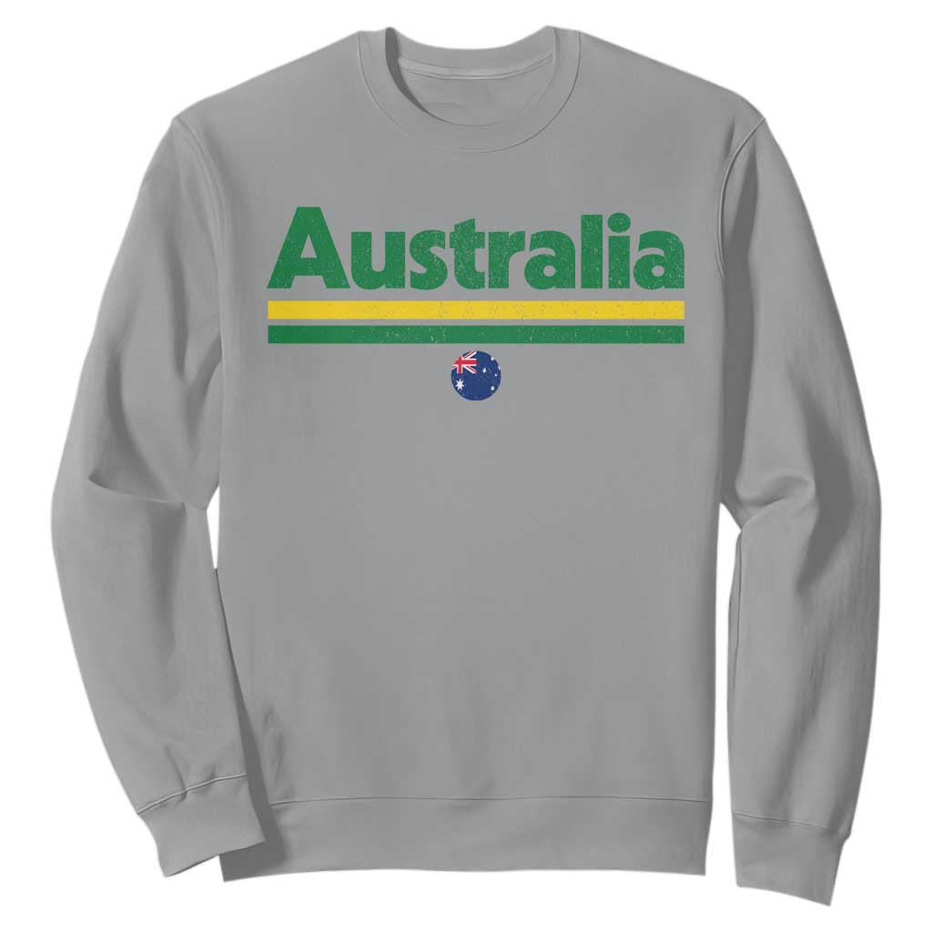 Australia Fan Sweatshirt Retro Vintage Flag Green Yellow Country Pride Distressed Graphic