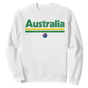 Australia Fan Sweatshirt Retro Vintage Flag Green Yellow Country Pride Distressed Graphic