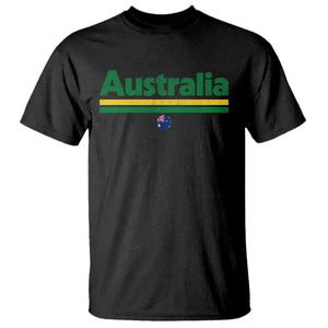 Australia Fan T Shirt Retro Vintage Flag Green Yellow Country Pride Distressed Graphic