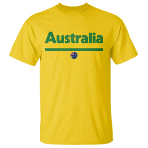 Australia Fan T Shirt Retro Vintage Flag Green Yellow Country Pride Distressed Graphic