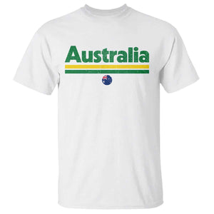 Australia Fan T Shirt Retro Vintage Flag Green Yellow Country Pride Distressed Graphic