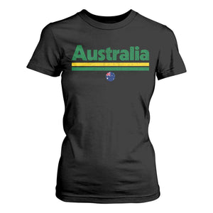 Australia Fan T Shirt For Women Retro Vintage Flag Green Yellow Country Pride Distressed Graphic