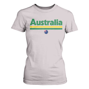 Australia Fan T Shirt For Women Retro Vintage Flag Green Yellow Country Pride Distressed Graphic