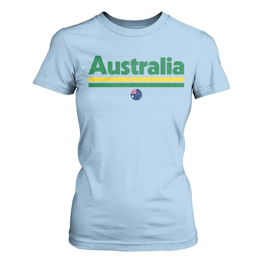 Australia Fan T Shirt For Women Retro Vintage Flag Green Yellow Country Pride Distressed Graphic