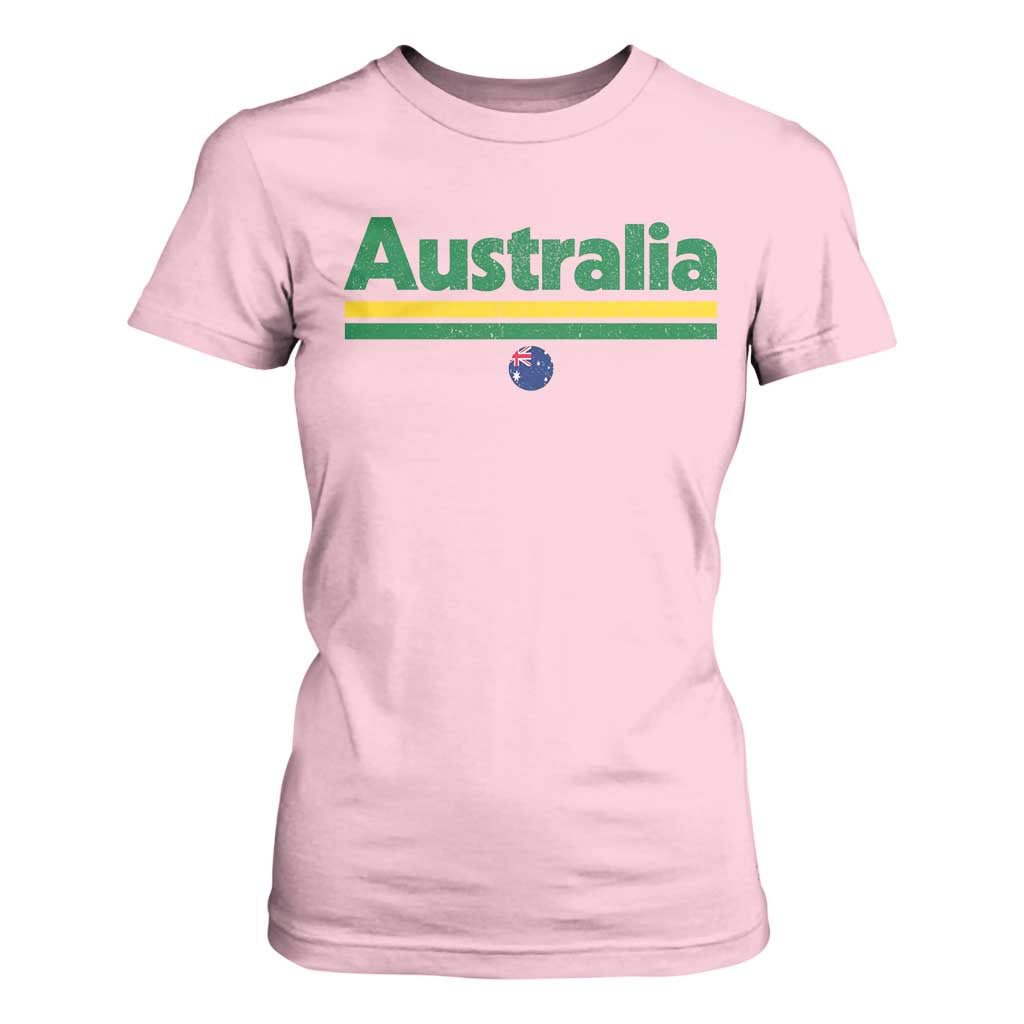 Australia Fan T Shirt For Women Retro Vintage Flag Green Yellow Country Pride Distressed Graphic
