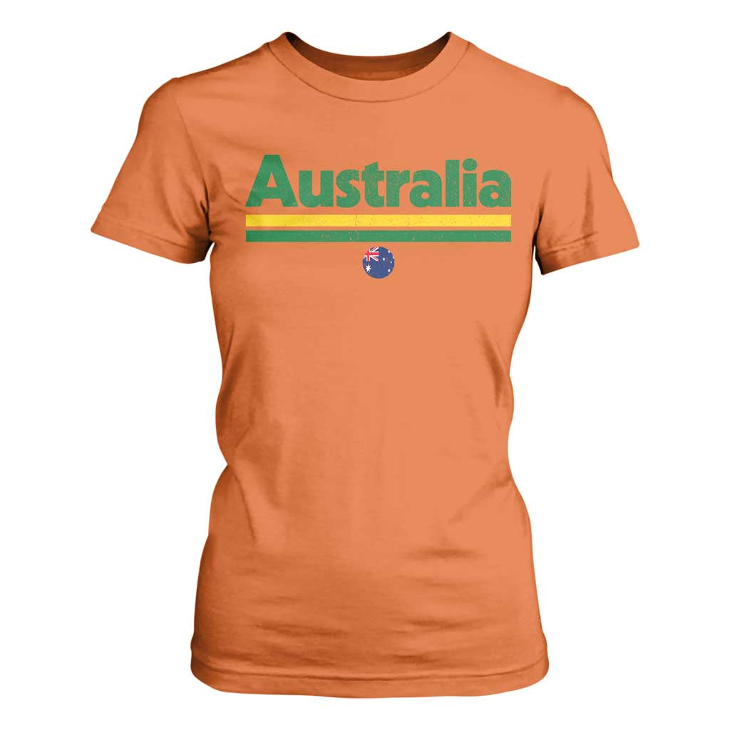 Australia Fan T Shirt For Women Retro Vintage Flag Green Yellow Country Pride Distressed Graphic