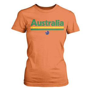 Australia Fan T Shirt For Women Retro Vintage Flag Green Yellow Country Pride Distressed Graphic