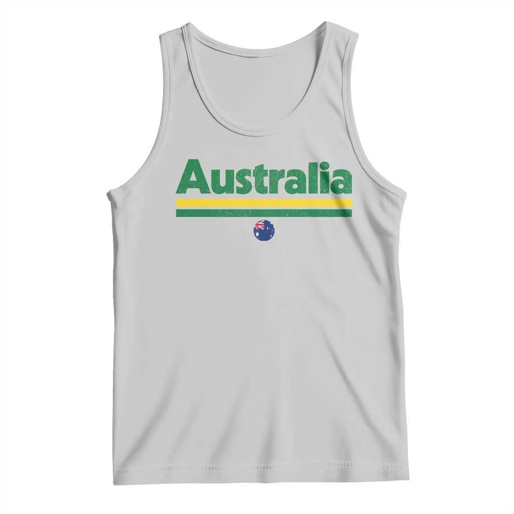 Australia Fan Tank Top Retro Vintage Flag Green Yellow Country Pride Distressed Graphic