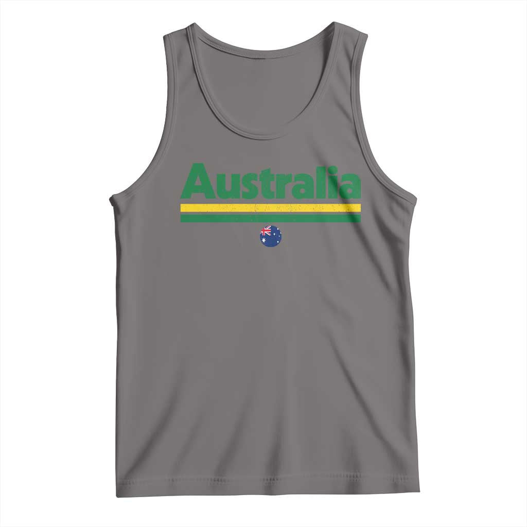 Australia Fan Tank Top Retro Vintage Flag Green Yellow Country Pride Distressed Graphic