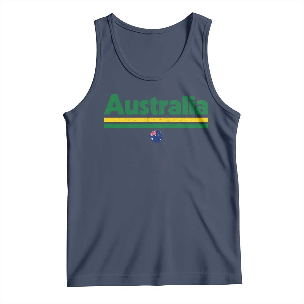 Australia Fan Tank Top Retro Vintage Flag Green Yellow Country Pride Distressed Graphic
