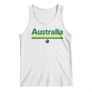 Australia Fan Tank Top Retro Vintage Flag Green Yellow Country Pride Distressed Graphic
