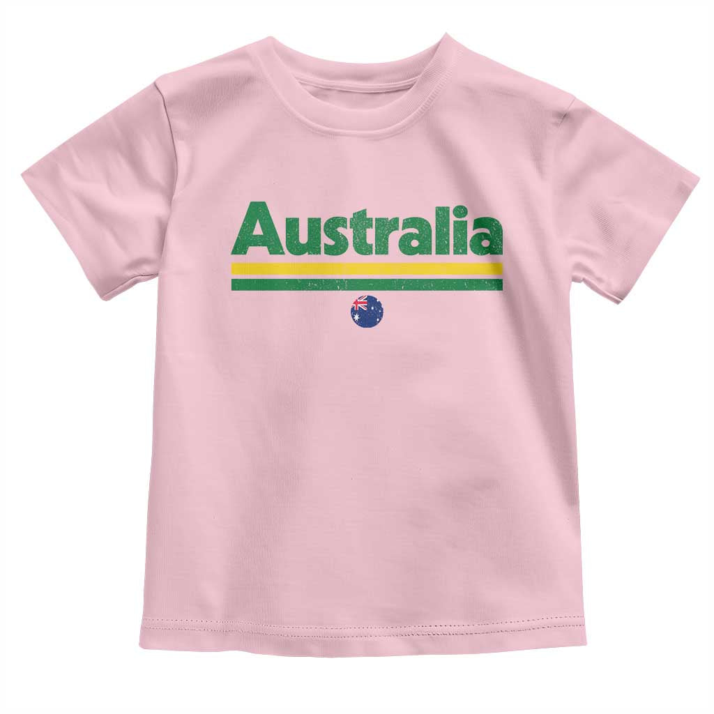 Australia Fan Toddler T Shirt Retro Vintage Flag Green Yellow Country Pride Distressed Graphic