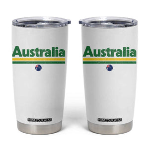Australia Fan Tumbler Cup Retro Vintage Flag Green Yellow Country Pride Distressed Graphic