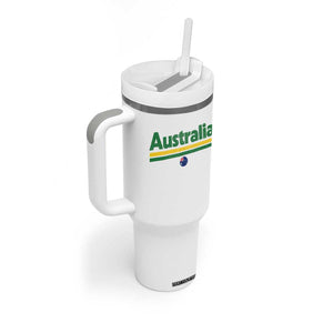 Australia Fan Tumbler With Handle Retro Vintage Flag Green Yellow Country Pride Distressed Graphic