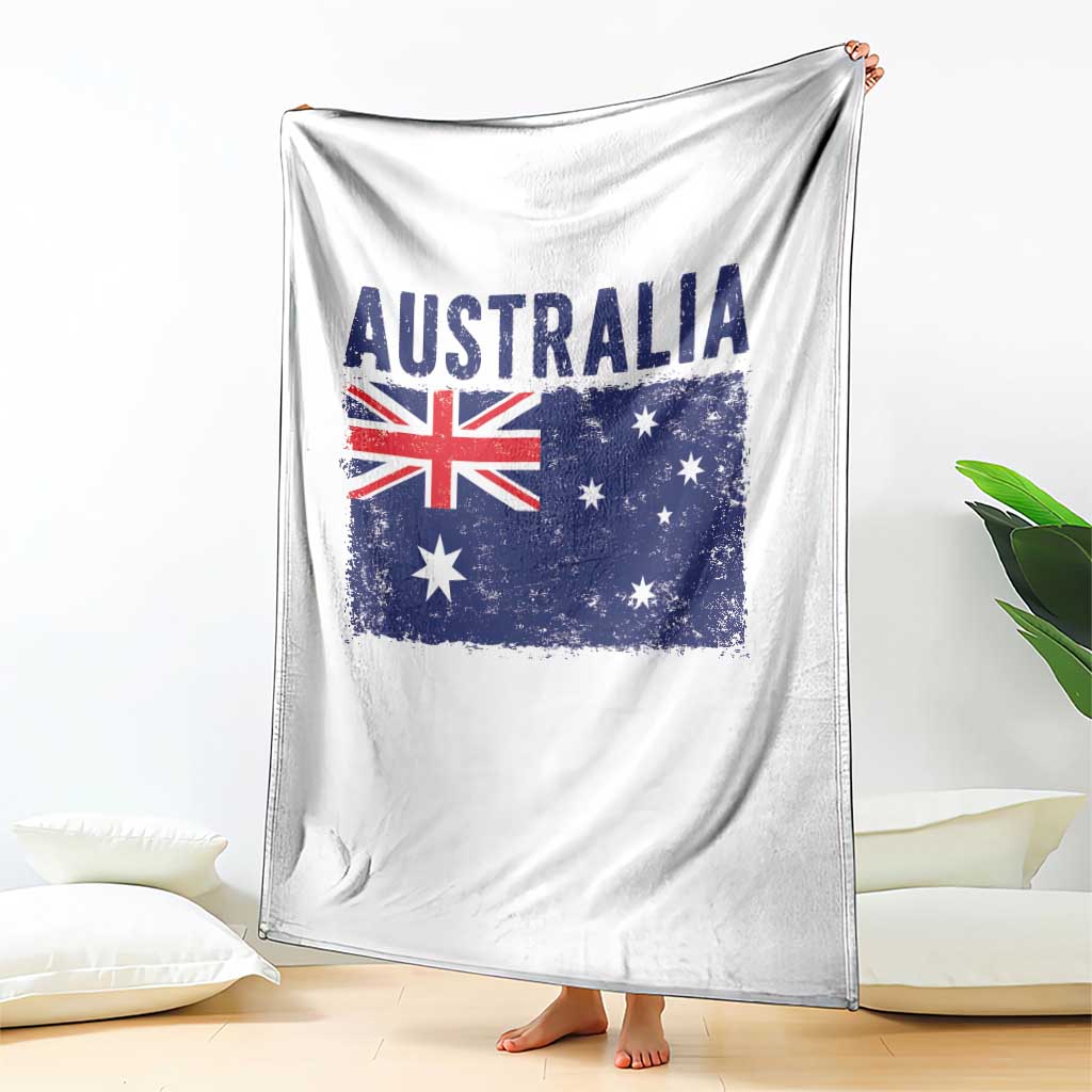 Vintage Australia Flag Throw Blanket Distressed Patriotic Country Pride Graphic