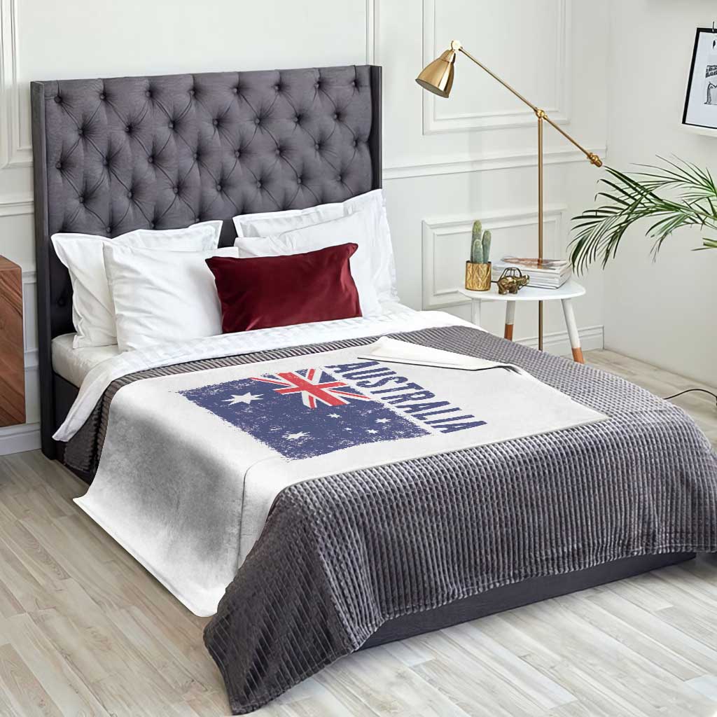 Vintage Australia Flag Throw Blanket Distressed Patriotic Country Pride Graphic