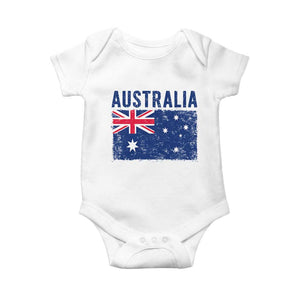 Vintage Australia Flag Baby Onesie Distressed Patriotic Country Pride Graphic