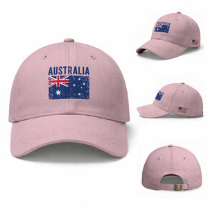 Vintage Australia Flag Baseball Cap Distressed Patriotic Country Pride Graphic