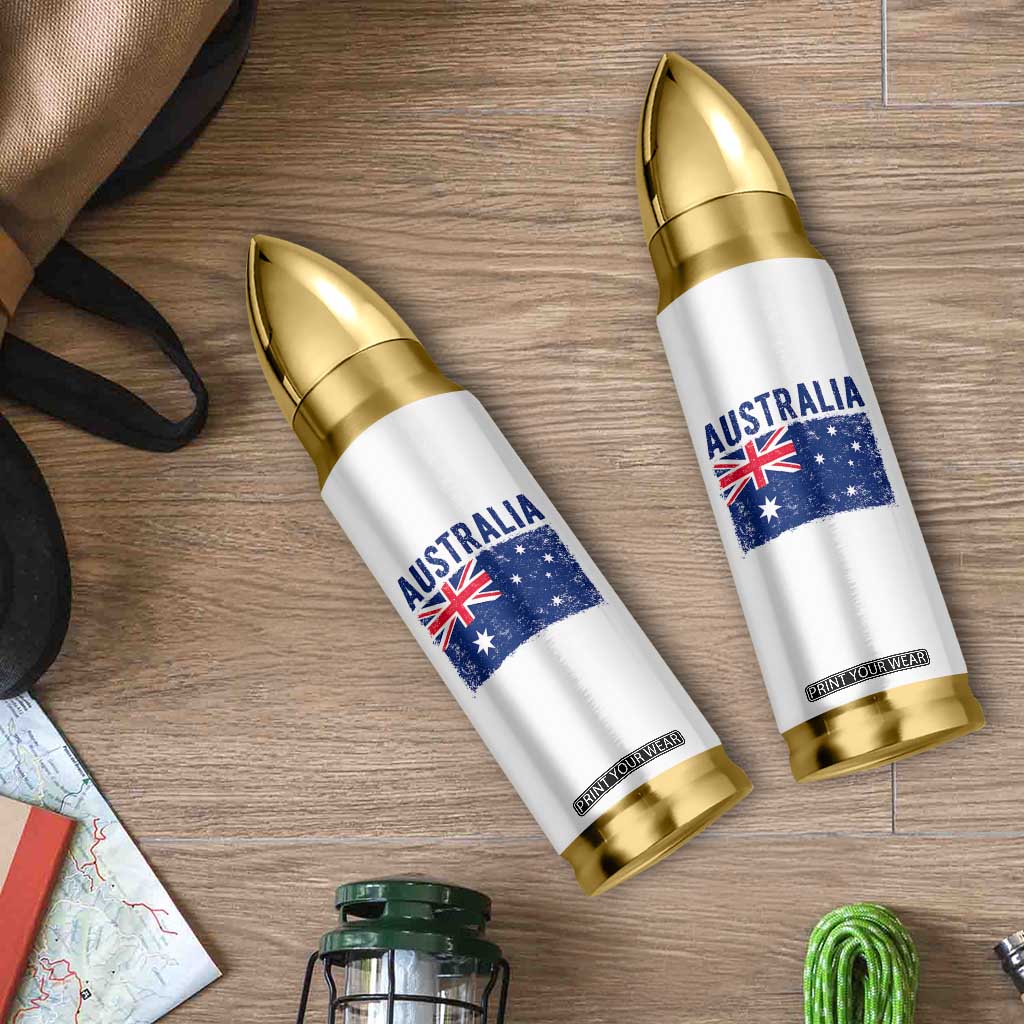 Vintage Australia Flag Bullet Tumbler Distressed Patriotic Country Pride Graphic