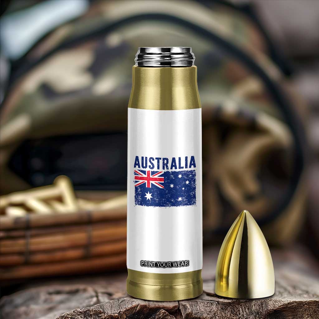 Vintage Australia Flag Bullet Tumbler Distressed Patriotic Country Pride Graphic