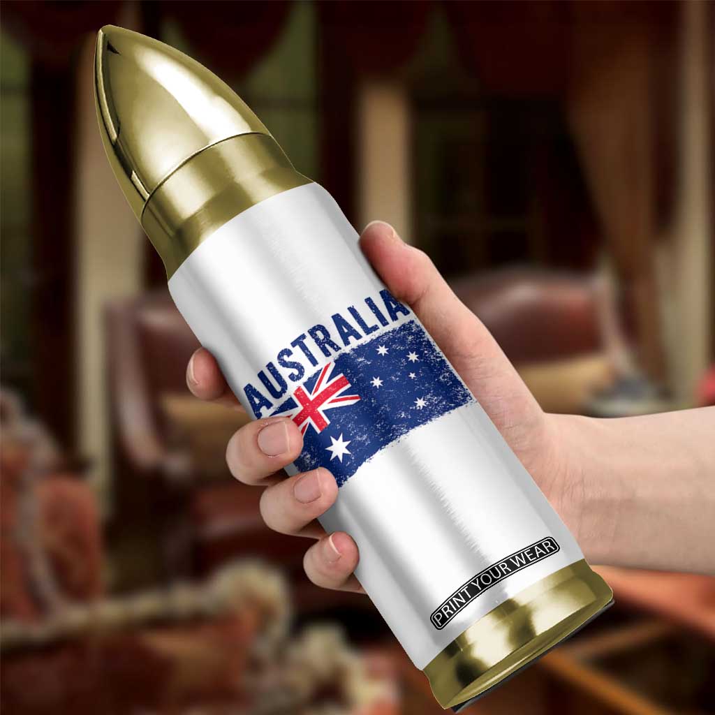 Vintage Australia Flag Bullet Tumbler Distressed Patriotic Country Pride Graphic