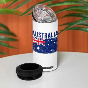 Vintage Australia Flag 4 in 1 Can Cooler Tumbler Distressed Patriotic Country Pride Graphic