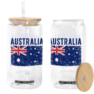 Vintage Australia Flag Glass Can Distressed Patriotic Country Pride Graphic