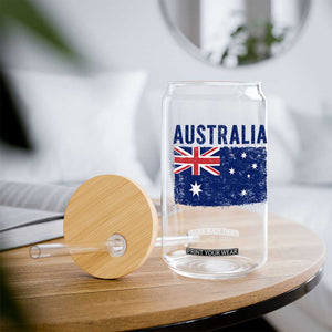 Vintage Australia Flag Glass Can Distressed Patriotic Country Pride Graphic