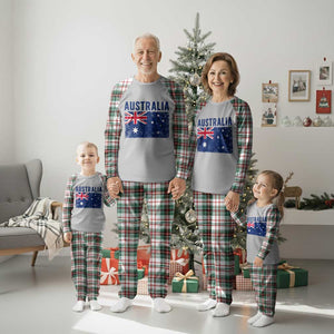 Vintage Australia Flag Plaid Pajama Set Distressed Patriotic Country Pride Graphic