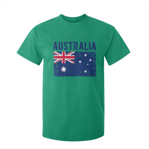 Vintage Australia Flag T Shirt For Kid Distressed Patriotic Country Pride Graphic
